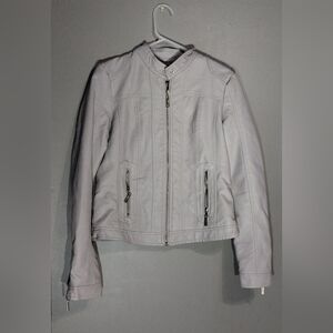 Jou Jou Juniors Styled in Faux Leather With a Stand Collar and two pockets